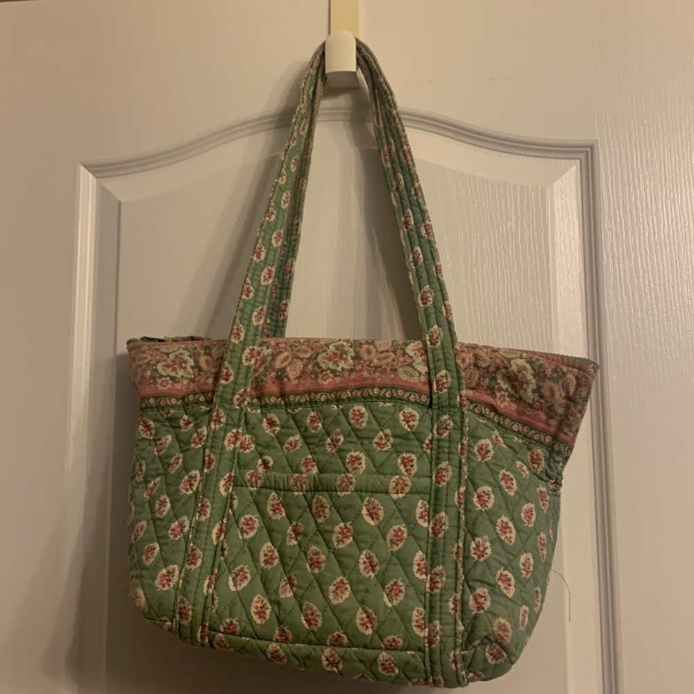 Vera Bradley green and pink paddy bag, 1 owner
